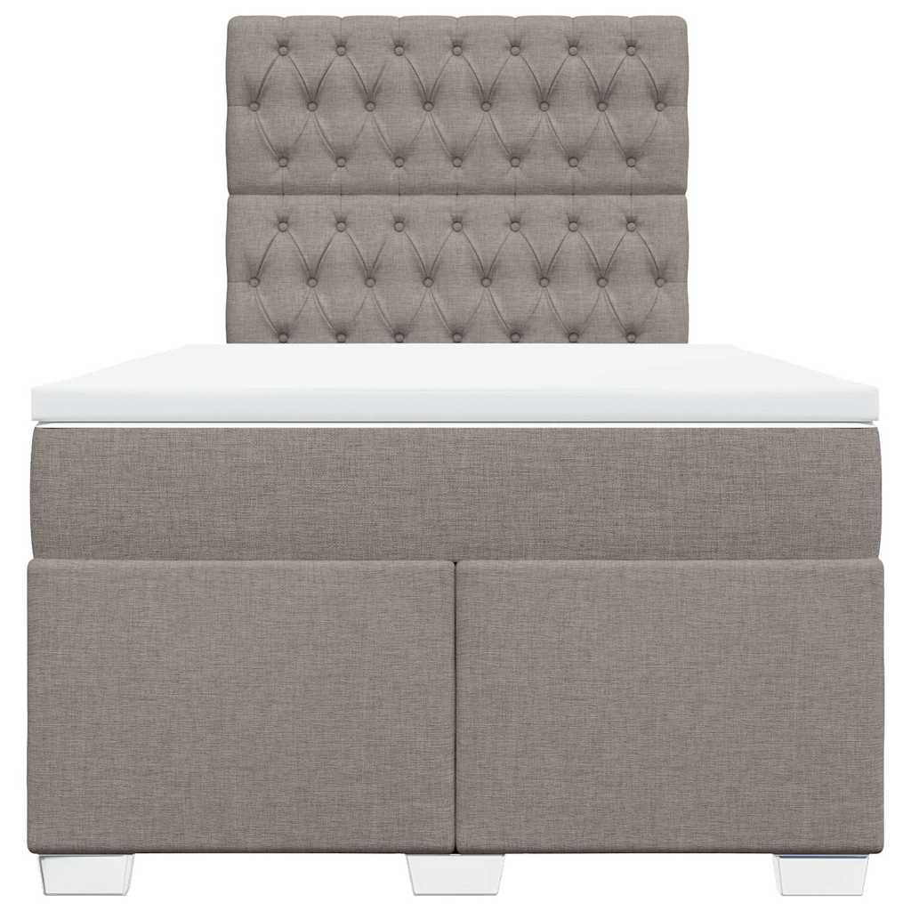 Sommier à lattes de lit avec matelas taupe 120x190 cm tissu - XIOS