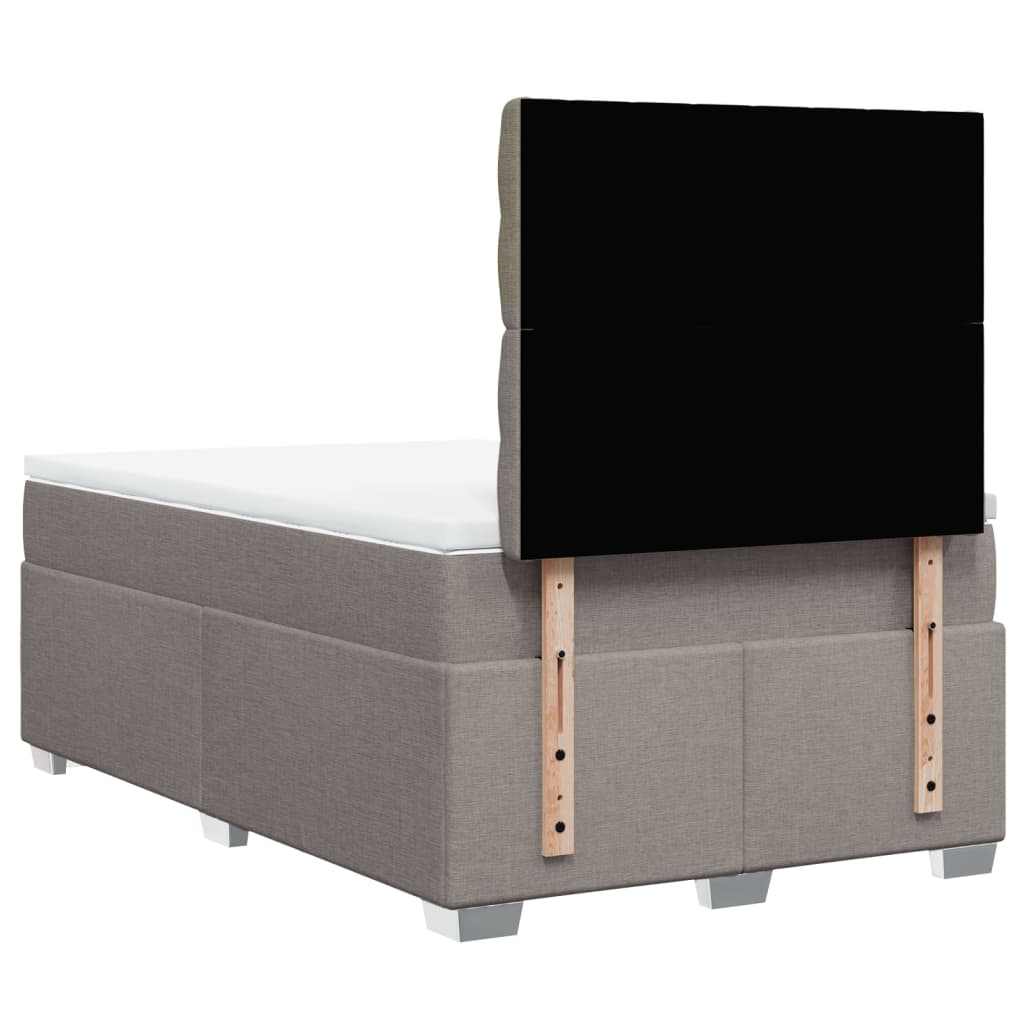 Sommier à lattes de lit avec matelas taupe 120x190 cm tissu - XIOS