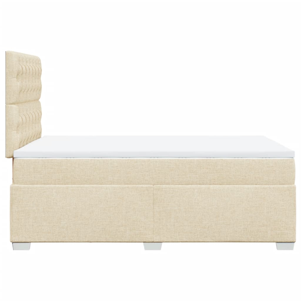 Sommier à lattes de lit avec matelas crème 120x190 cm tissu - XIOS