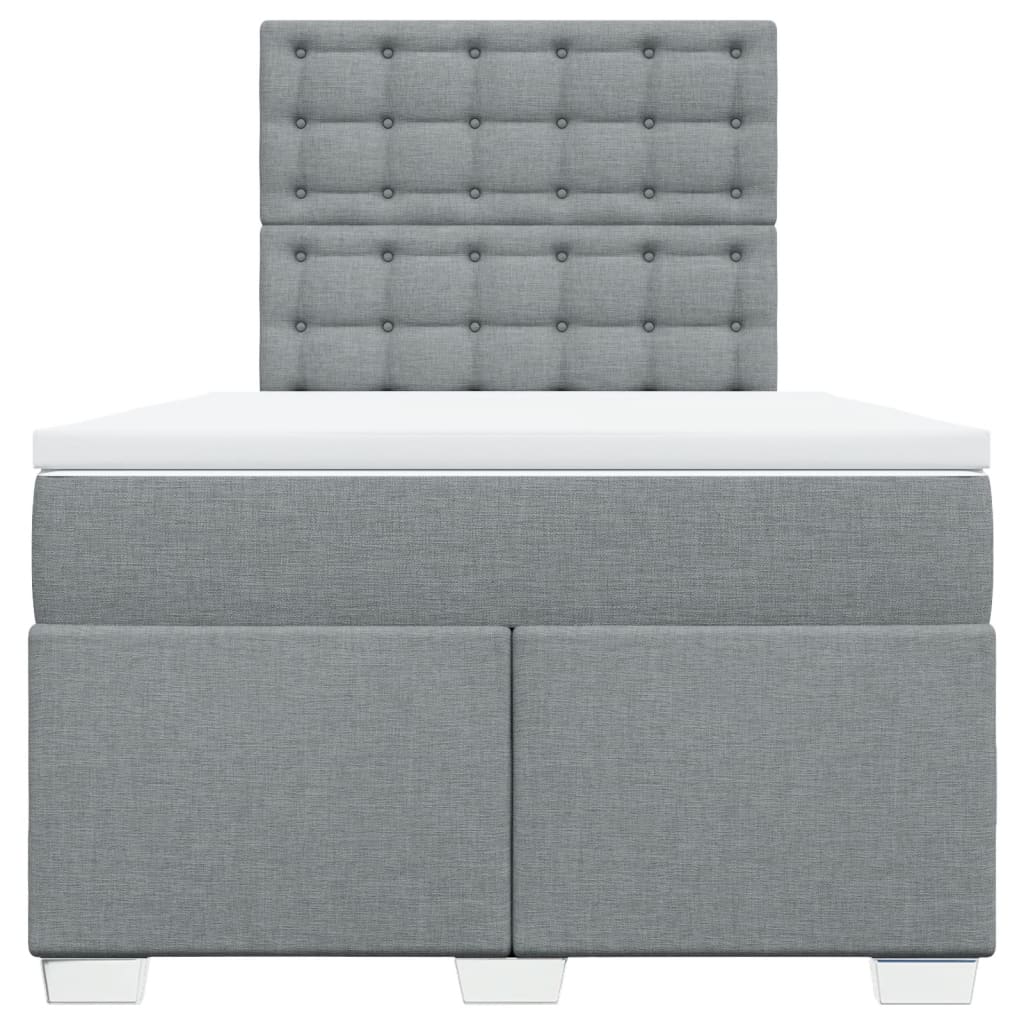 Sommier à lattes de lit et matelas gris clair 120x190 cm tissu - XIOS