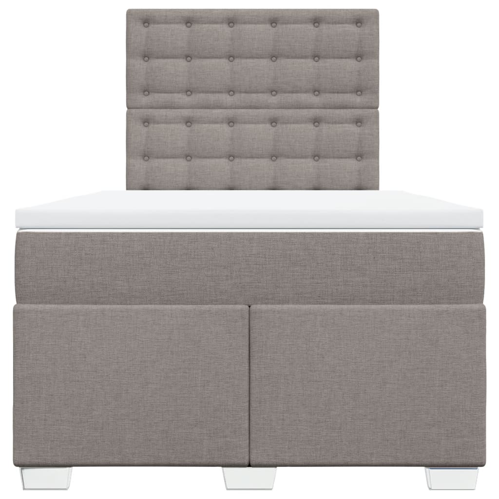 Sommier à lattes de lit avec matelas taupe 120x190 cm tissu - XIOS