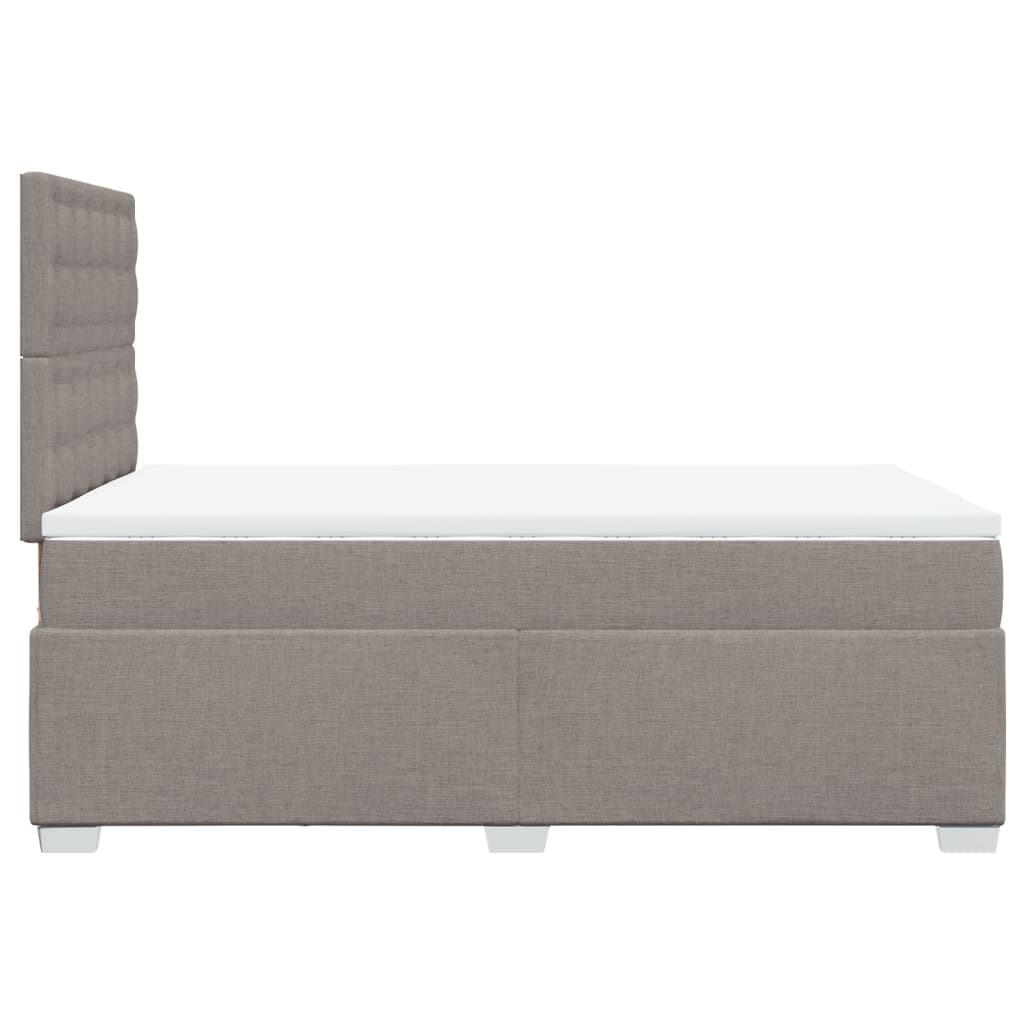 Sommier à lattes de lit avec matelas taupe 120x190 cm tissu - XIOS