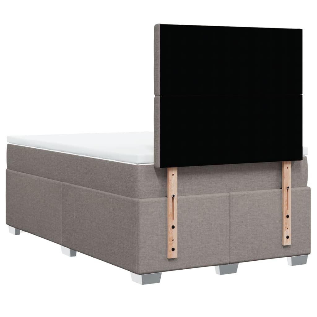 Sommier à lattes de lit avec matelas taupe 120x190 cm tissu - XIOS