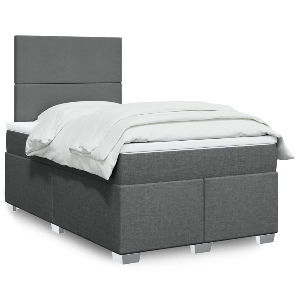 Sommier à lattes de lit avec matelas Gris foncé 120x200cm Tissu - XIOS