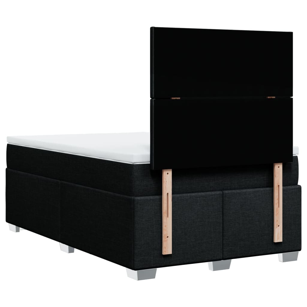 Sommier à lattes de lit avec matelas Noir 120x200 cm Tissu - XIOS