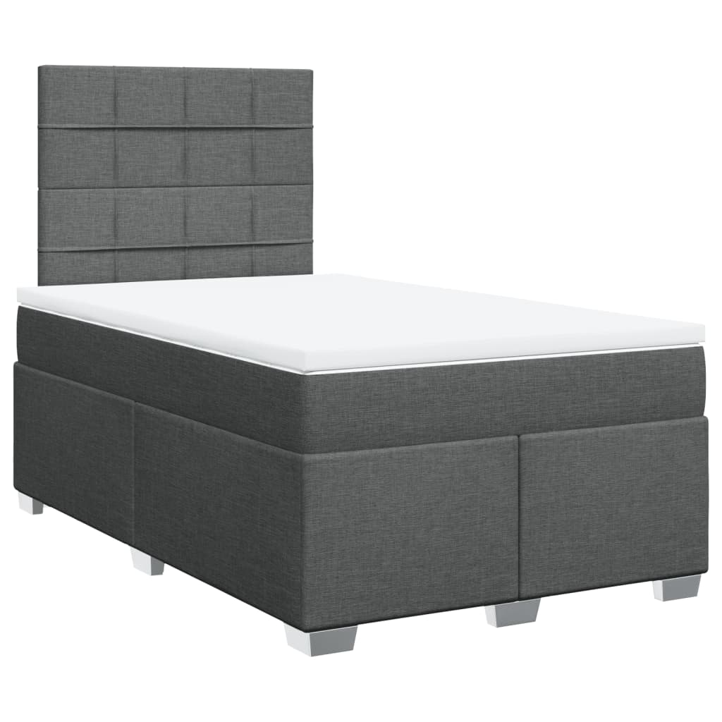 Sommier à lattes de lit avec matelas Gris foncé 120x200cm Tissu - XIOS