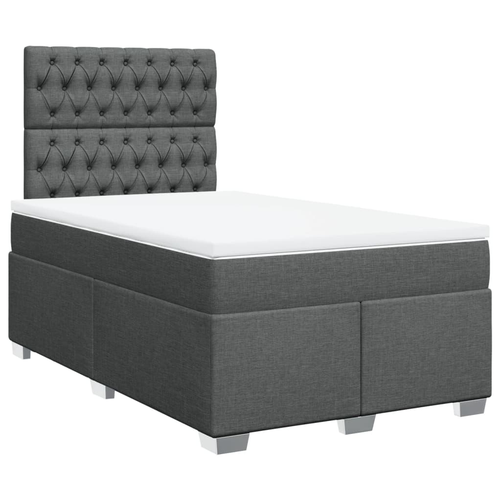 Sommier à lattes de lit avec matelas Gris foncé 120x200cm Tissu - XIOS