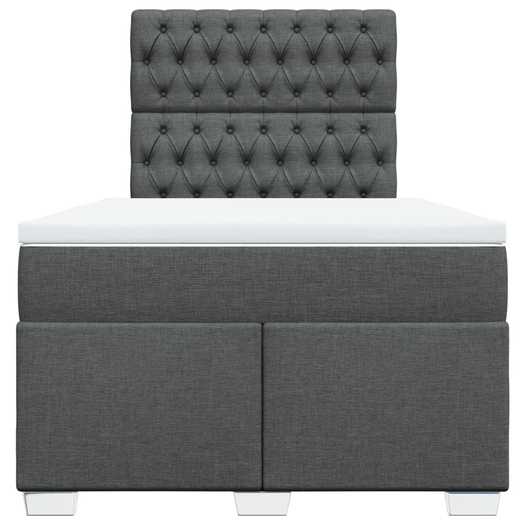 Sommier à lattes de lit avec matelas Gris foncé 120x200cm Tissu - XIOS