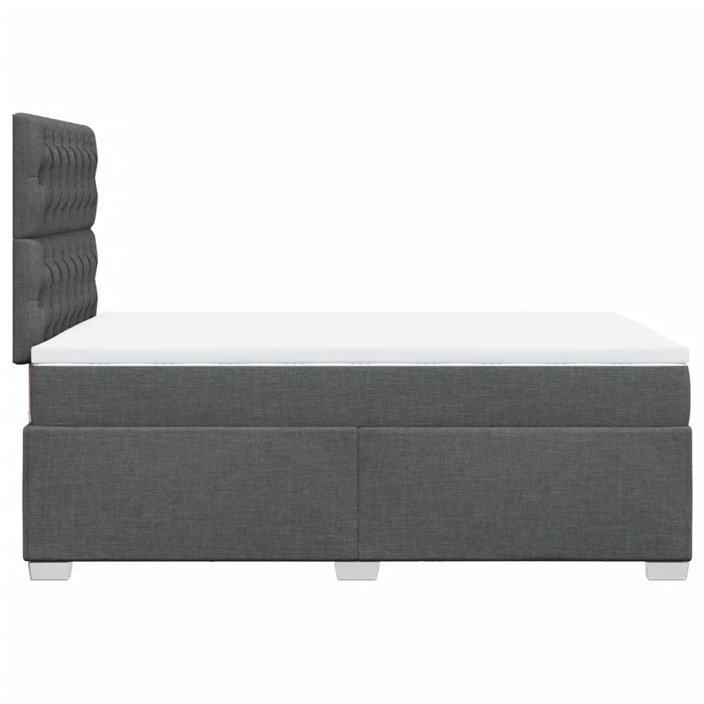 Sommier à lattes de lit avec matelas Gris foncé 120x200cm Tissu - XIOS