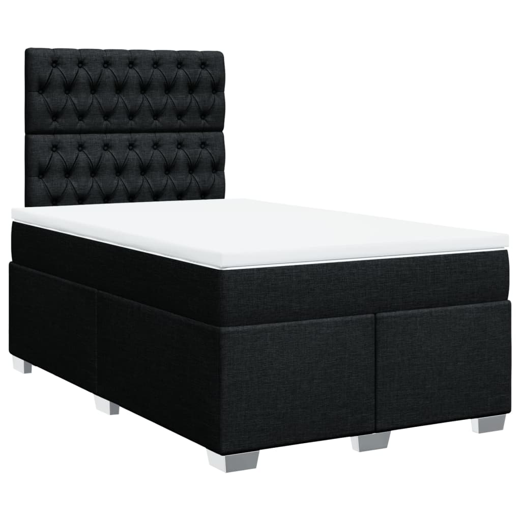 Sommier à lattes de lit avec matelas Noir 120x200 cm Tissu - XIOS