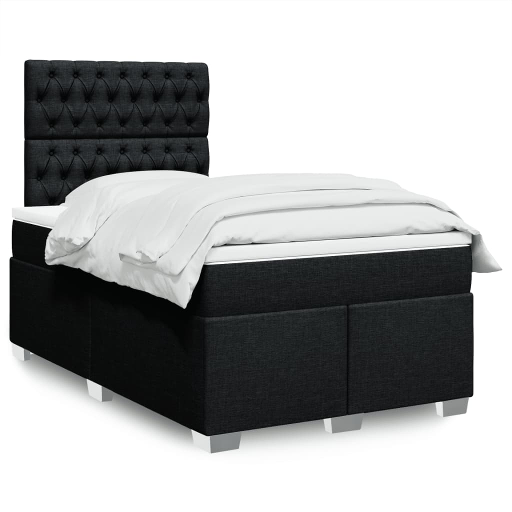 Sommier à lattes de lit avec matelas Noir 120x200 cm Tissu - XIOS