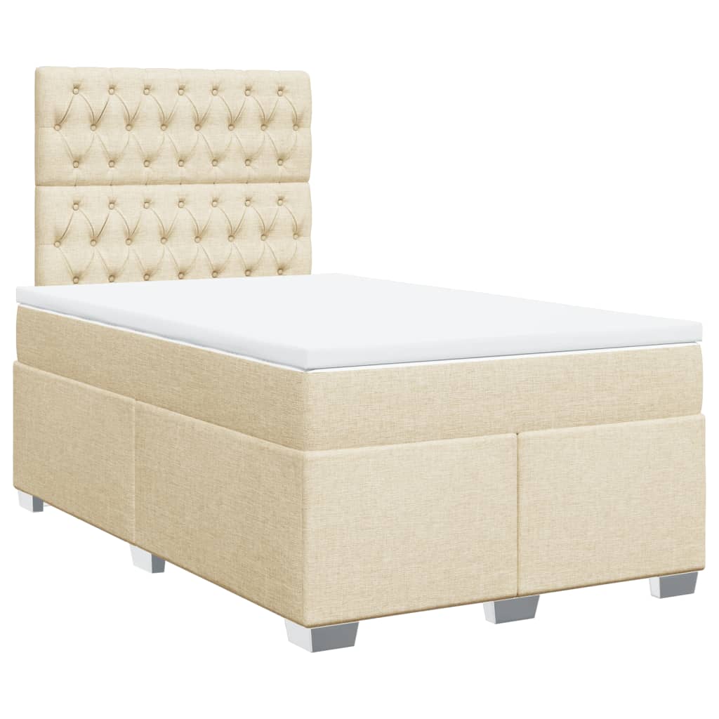 Sommier à lattes de lit avec matelas Crème 120x200 cm Tissu - XIOS