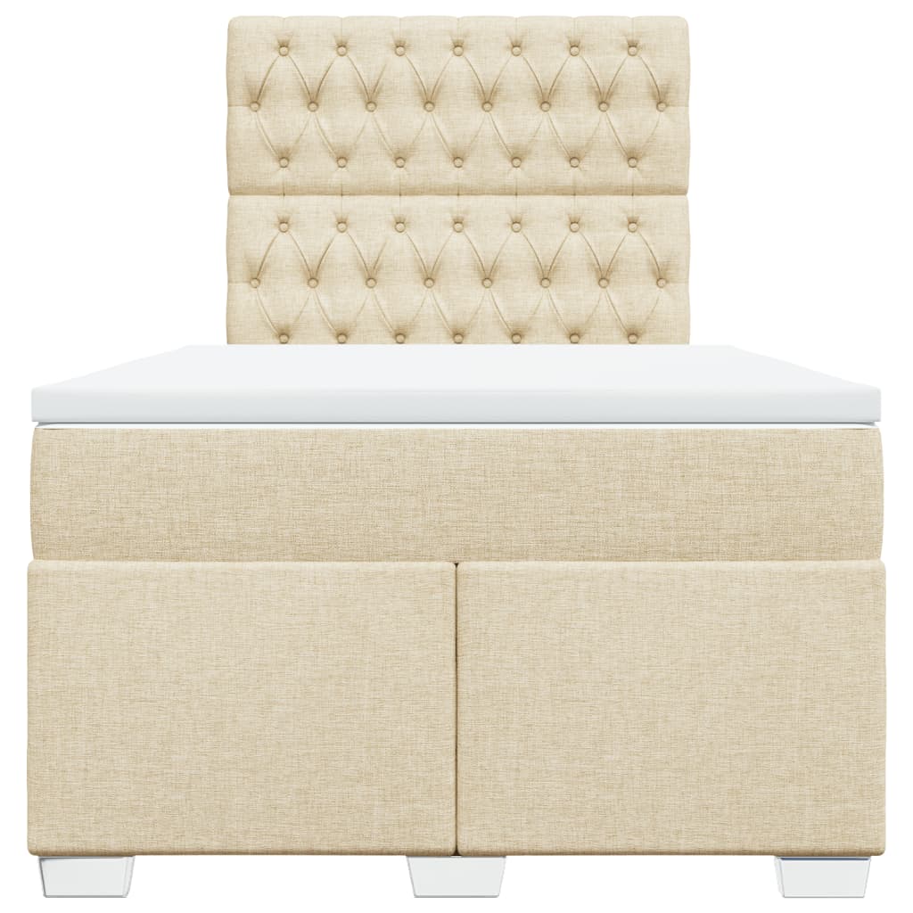Sommier à lattes de lit avec matelas Crème 120x200 cm Tissu - XIOS