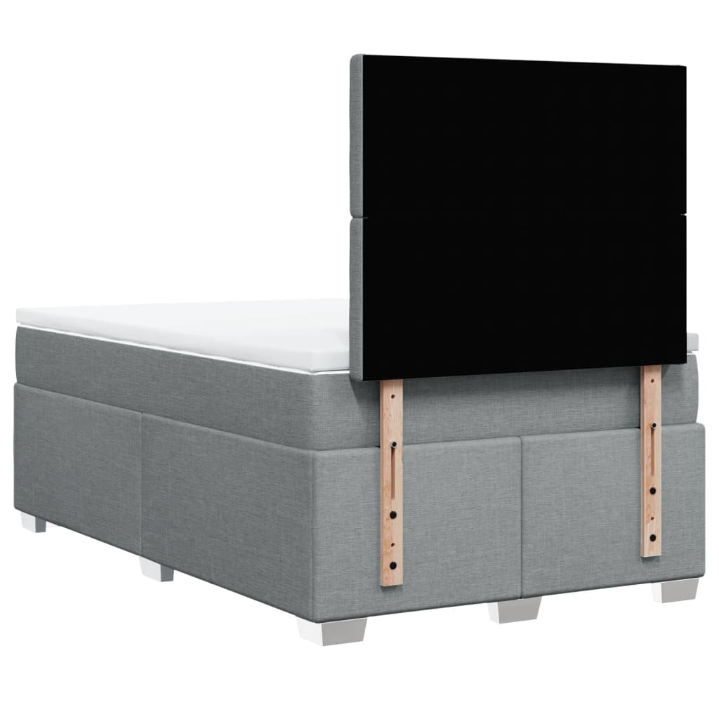 Sommier à lattes de lit avec matelas Gris clair 120x200cm Tissu