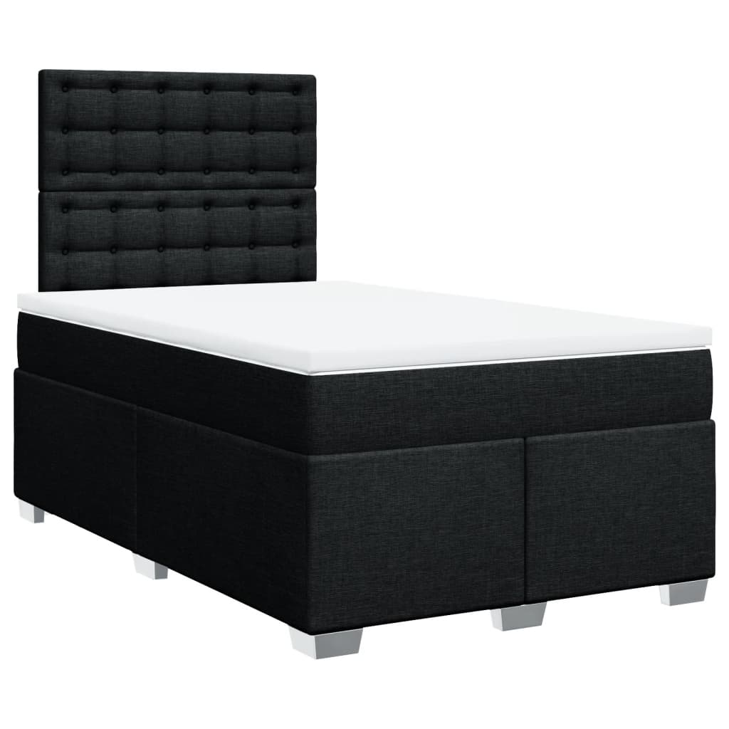 Sommier à lattes de lit avec matelas Noir 120x200 cm Tissu - XIOS