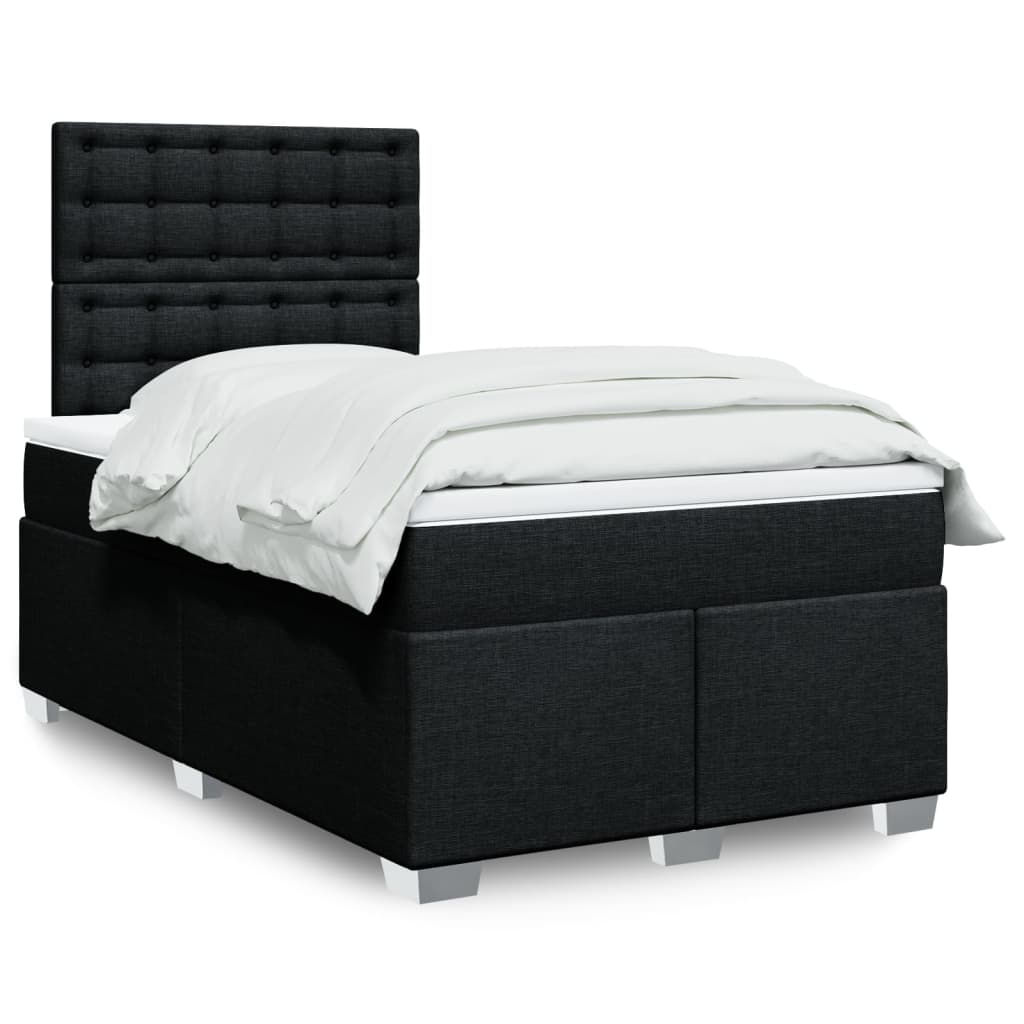 Sommier à lattes de lit avec matelas Noir 120x200 cm Tissu - XIOS