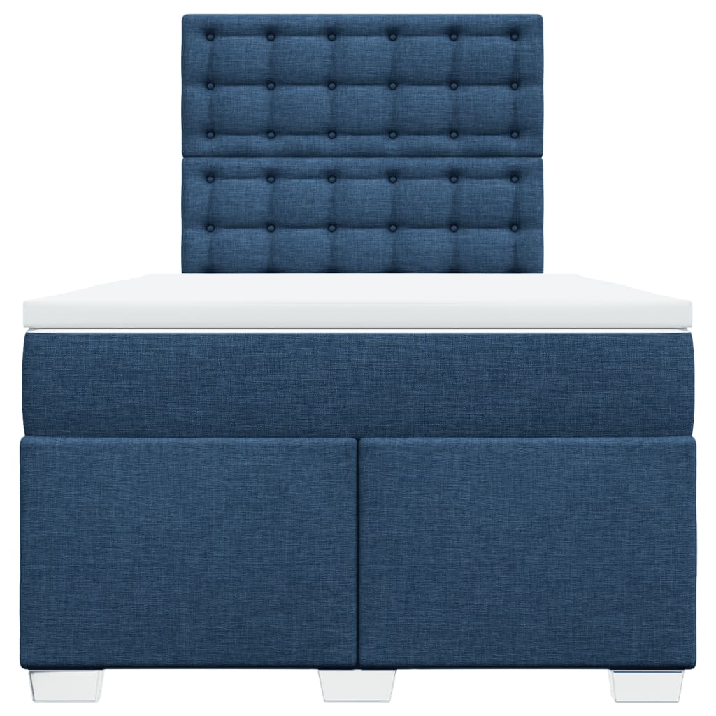 Sommier à lattes de lit avec matelas Bleu 120x200 cm Tissu - XIOS