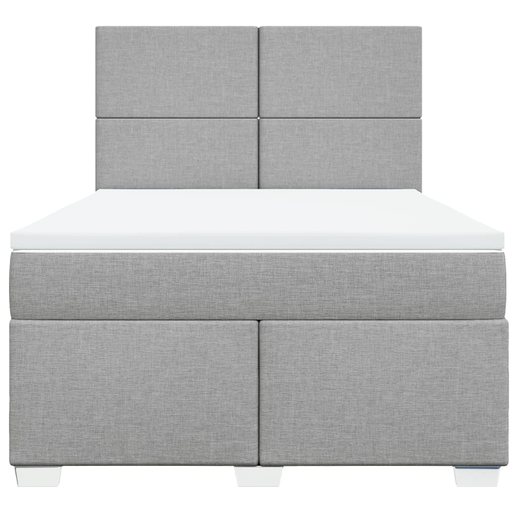 Sommier à lattes de lit avec matelas Gris clair 140x190cm Tissu - XIOS