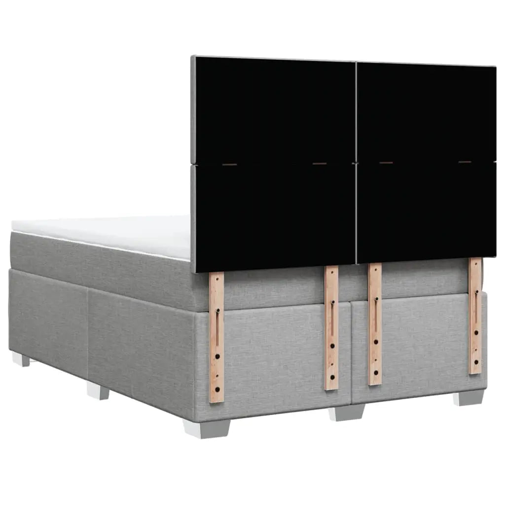 Sommier à lattes de lit avec matelas Gris clair 140x190cm Tissu - XIOS