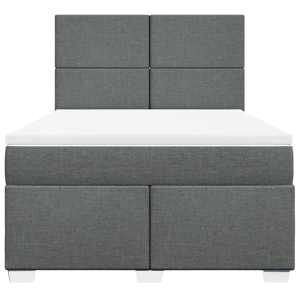 Sommier à lattes de lit avec matelas Gris foncé 140x190cm Tissu - XIOS