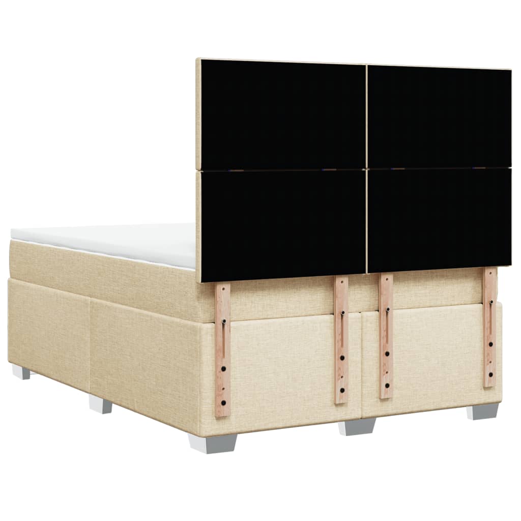 Sommier à lattes de lit avec matelas Crème 140x190 cm Tissu
