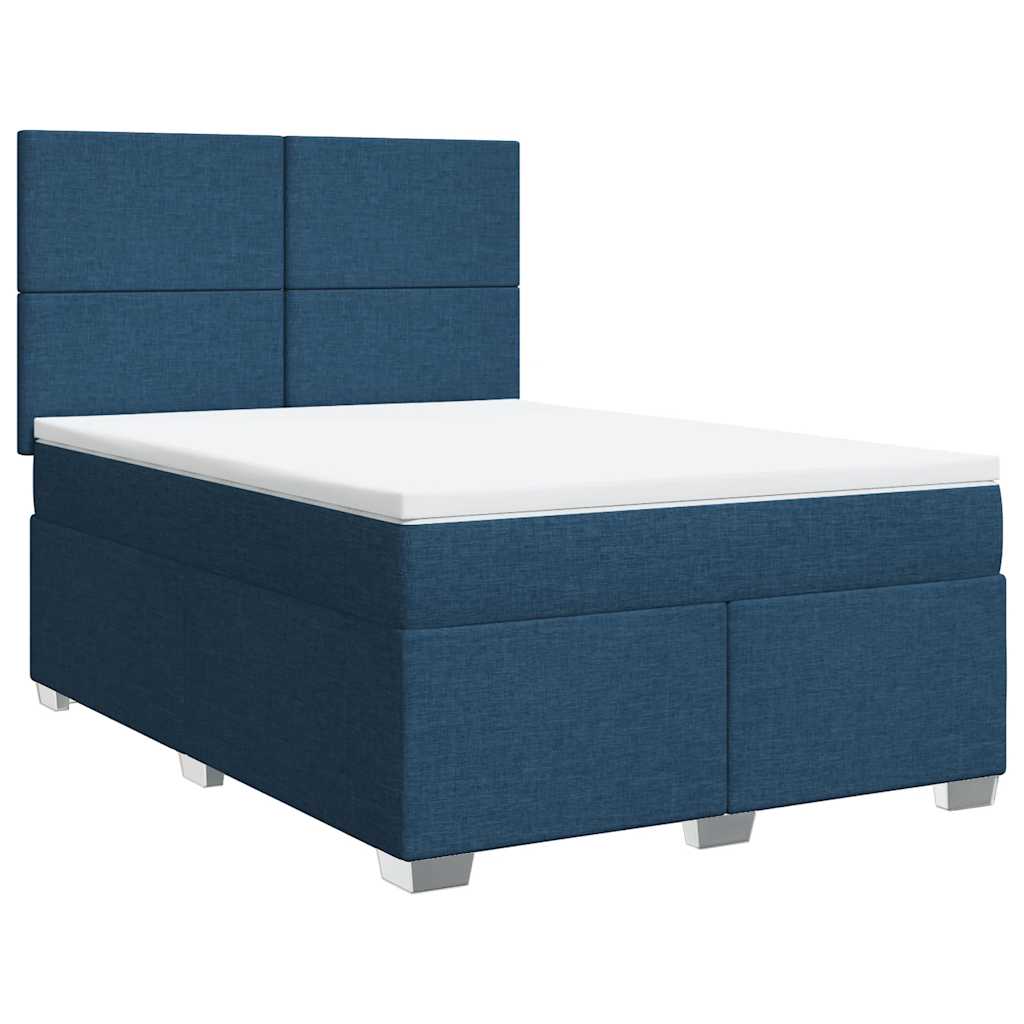 Sommier à lattes de lit avec matelas Bleu 140x190 cm Tissu - XIOS
