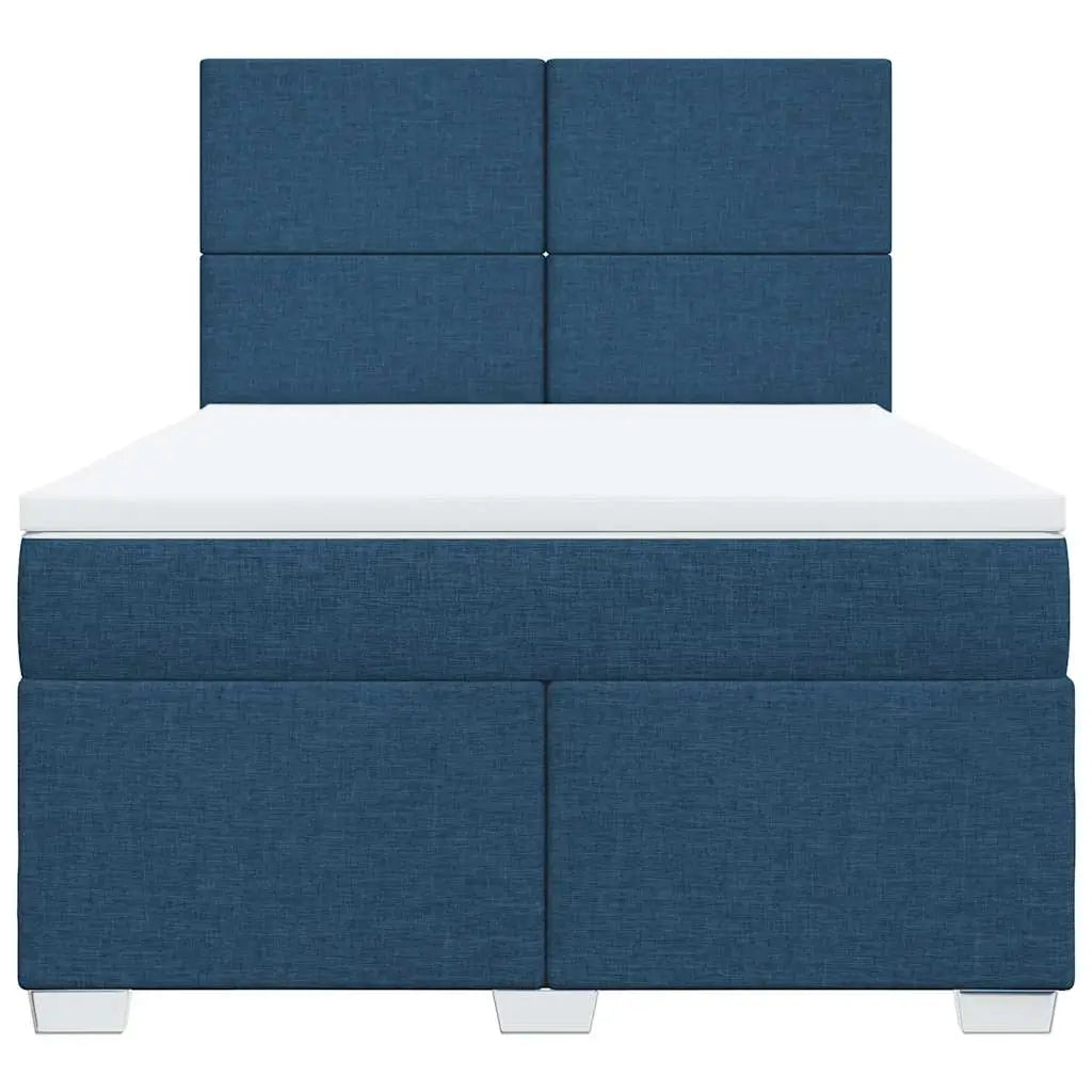 Sommier à lattes de lit avec matelas Bleu 140x190 cm Tissu - XIOS