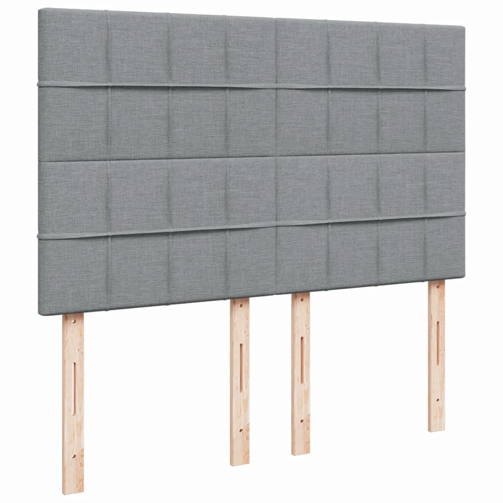Sommier à lattes de lit avec matelas Gris clair 140x190cm Tissu - XIOS