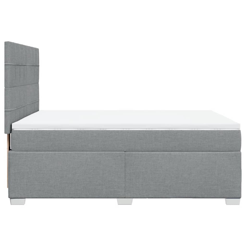Sommier à lattes de lit avec matelas Gris clair 140x190cm Tissu - XIOS