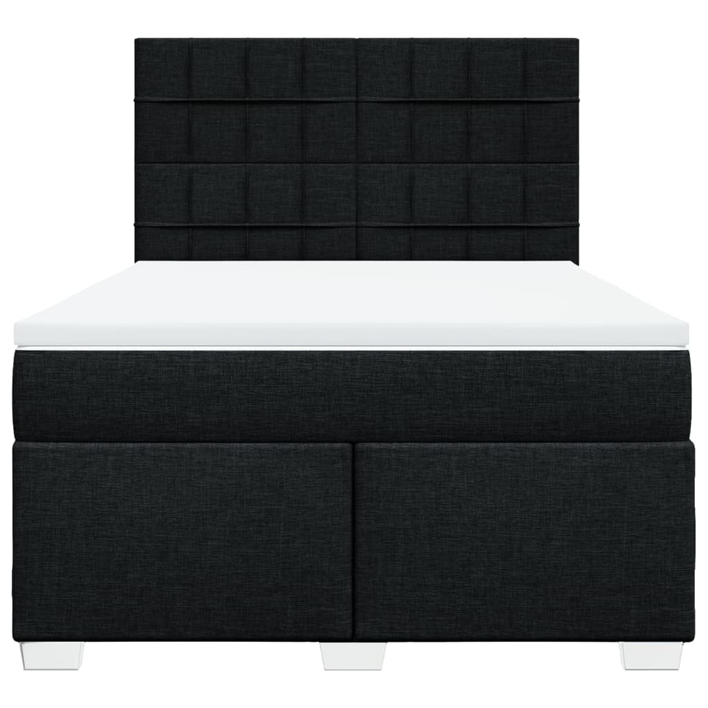 Sommier à lattes de lit avec matelas Noir 140x190 cm Tissu - XIOS