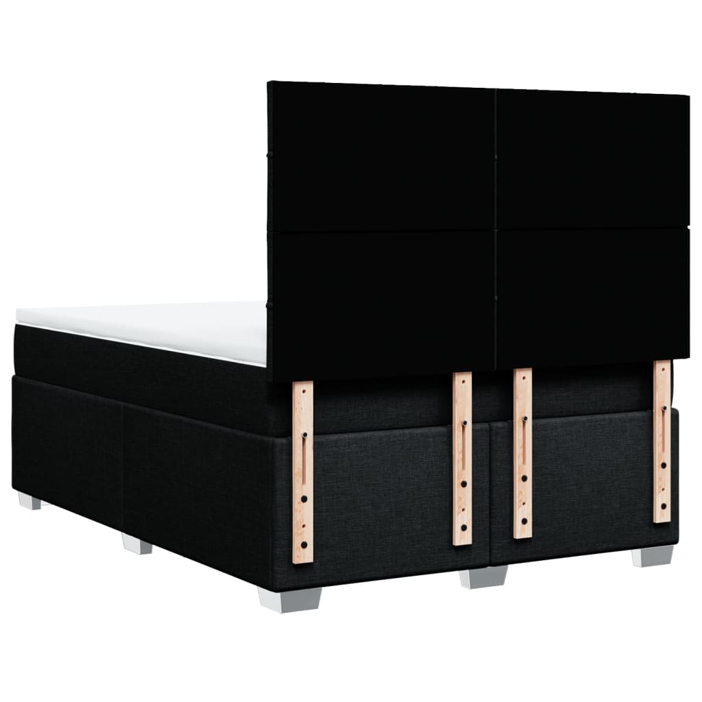 Sommier à lattes de lit avec matelas Noir 140x190 cm Tissu - XIOS