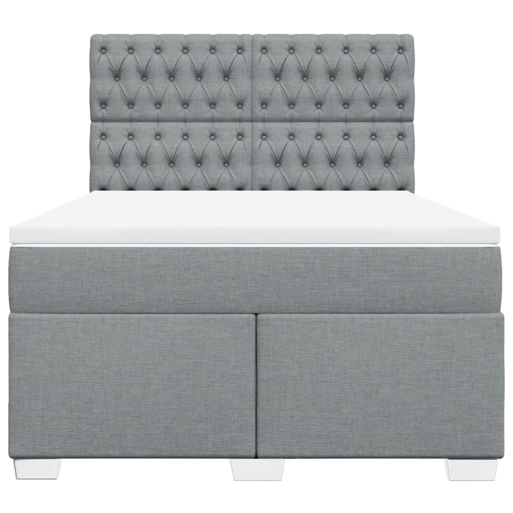 Sommier à lattes de lit avec matelas Gris clair 140x190cm Tissu - XIOS