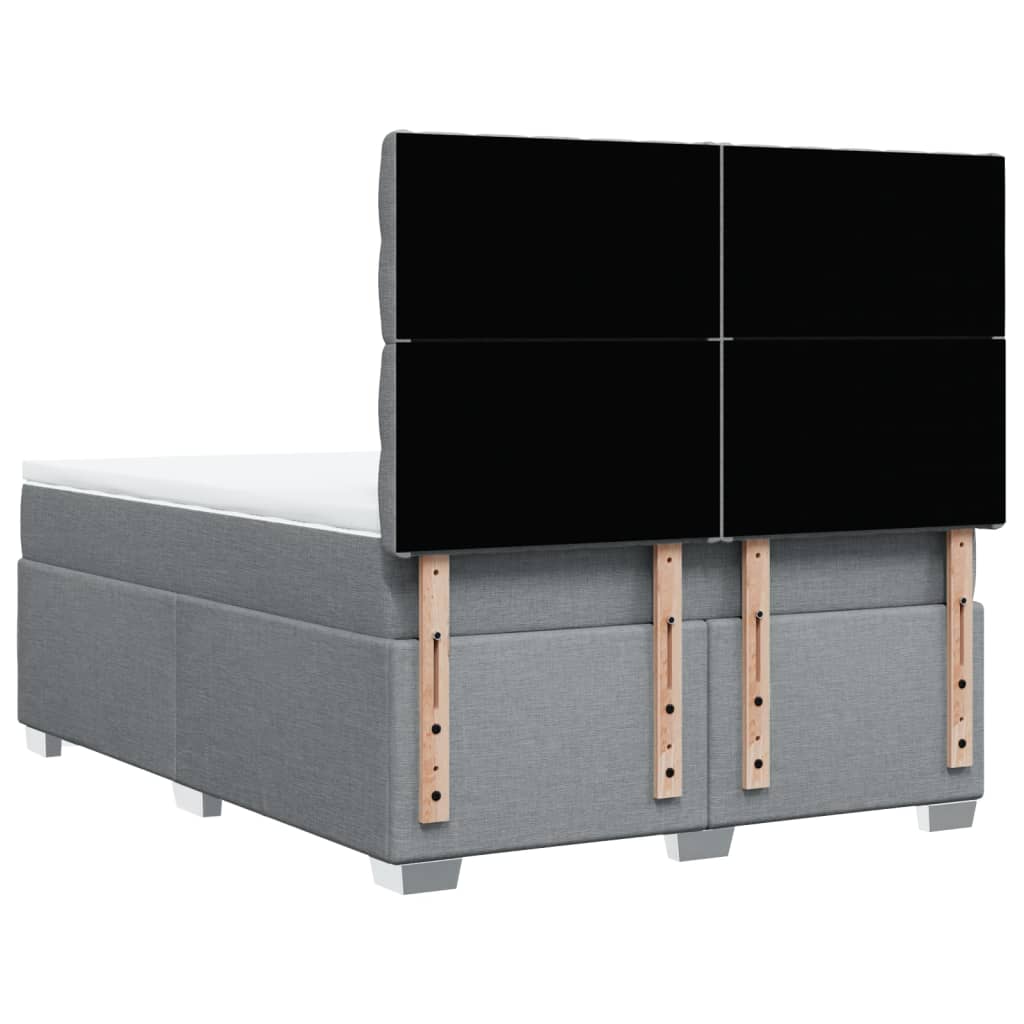 Sommier à lattes de lit avec matelas Gris clair 140x190cm Tissu - XIOS