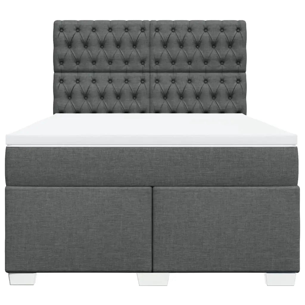 Sommier à lattes de lit avec matelas Gris foncé 140x190cm Tissu - XIOS