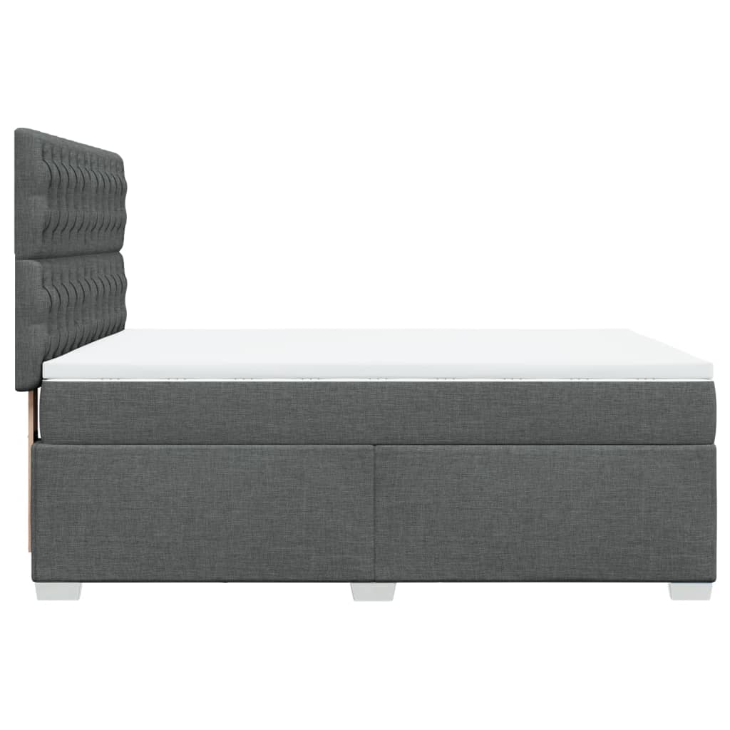 Sommier à lattes de lit avec matelas Gris foncé 140x190cm Tissu - XIOS