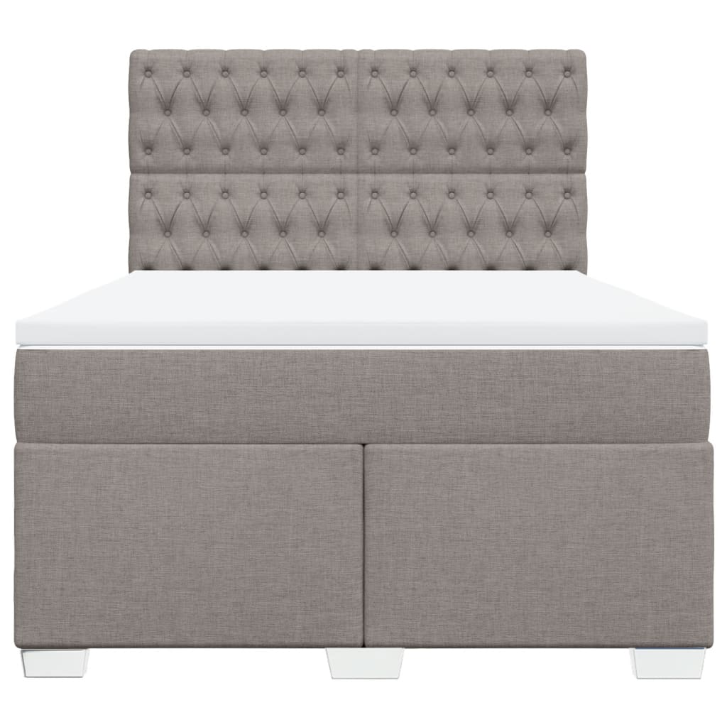 Sommier à lattes de lit avec matelas Taupe 140x190 cm Tissu