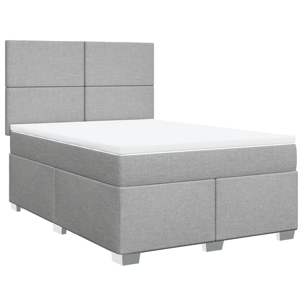 Sommier à lattes de lit avec matelas Gris clair 140x200cm Tissu - XIOS