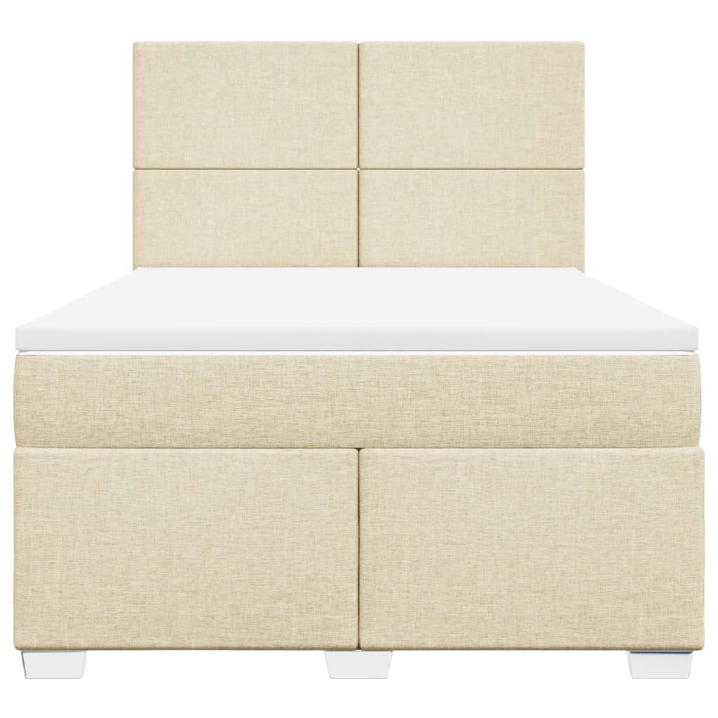 Sommier à lattes de lit avec matelas Crème 140x200 cm Tissu - XIOS