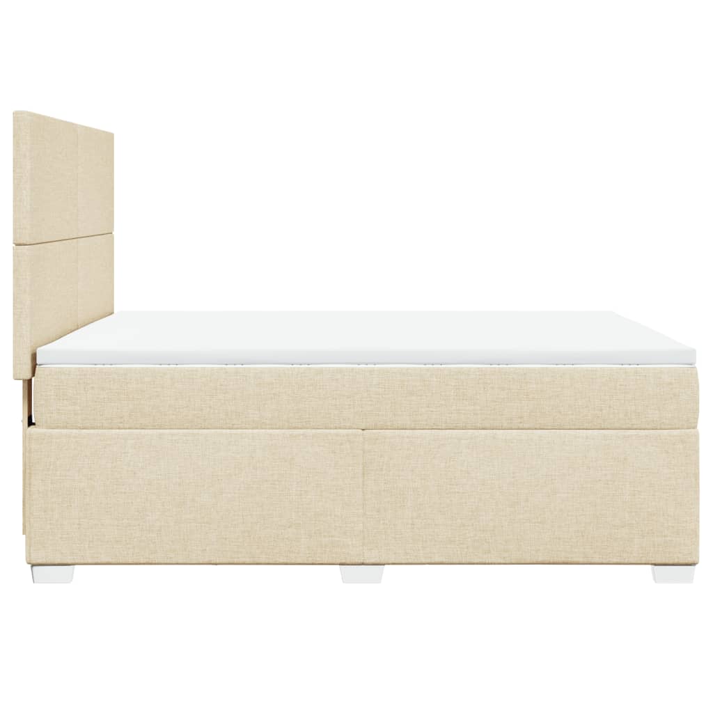 Sommier à lattes de lit avec matelas Crème 140x200 cm Tissu - XIOS