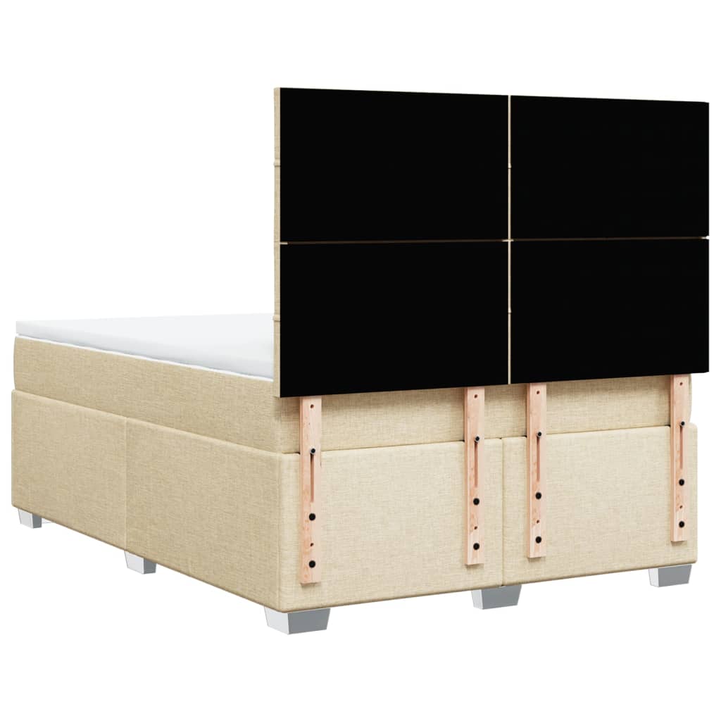 Sommier à lattes de lit avec matelas Crème 140x200 cm Tissu