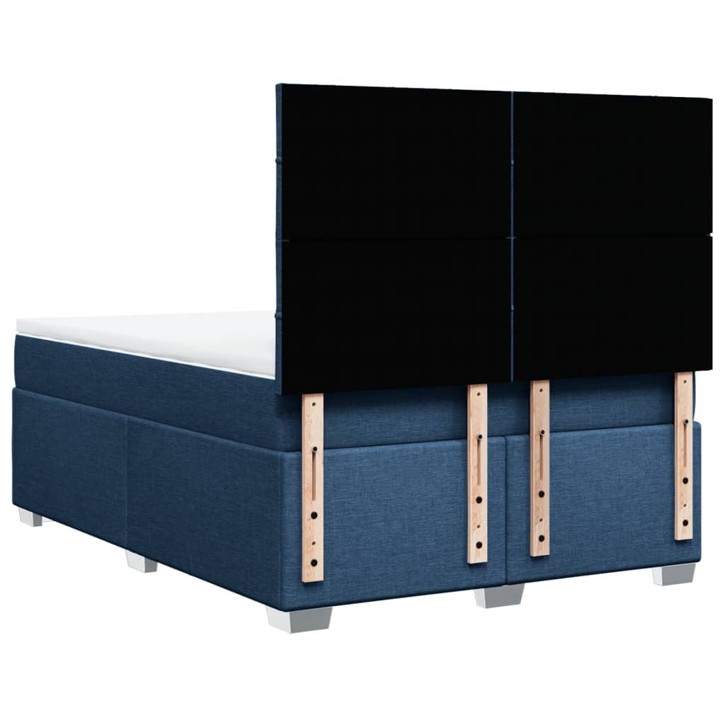 Sommier à lattes de lit avec matelas Bleu 140x200 cm Tissu - XIOS