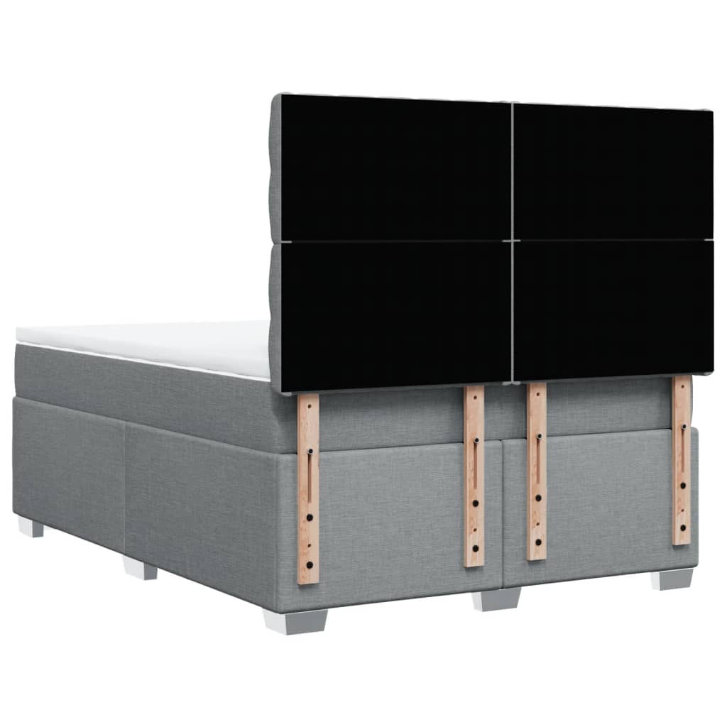 Sommier à lattes de lit avec matelas Gris clair 140x200cm Tissu - XIOS