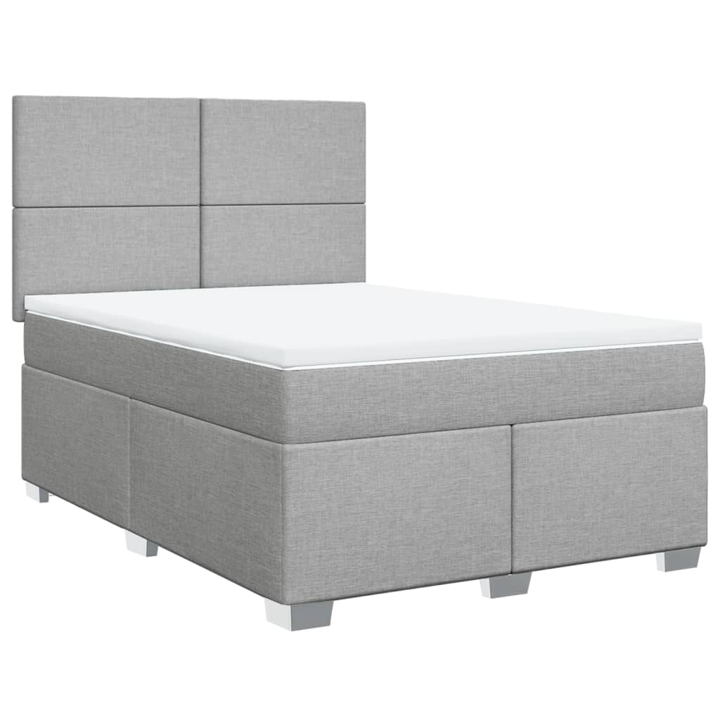 Sommier à lattes de lit avec matelas Gris clair 160x200cm Tissu - XIOS