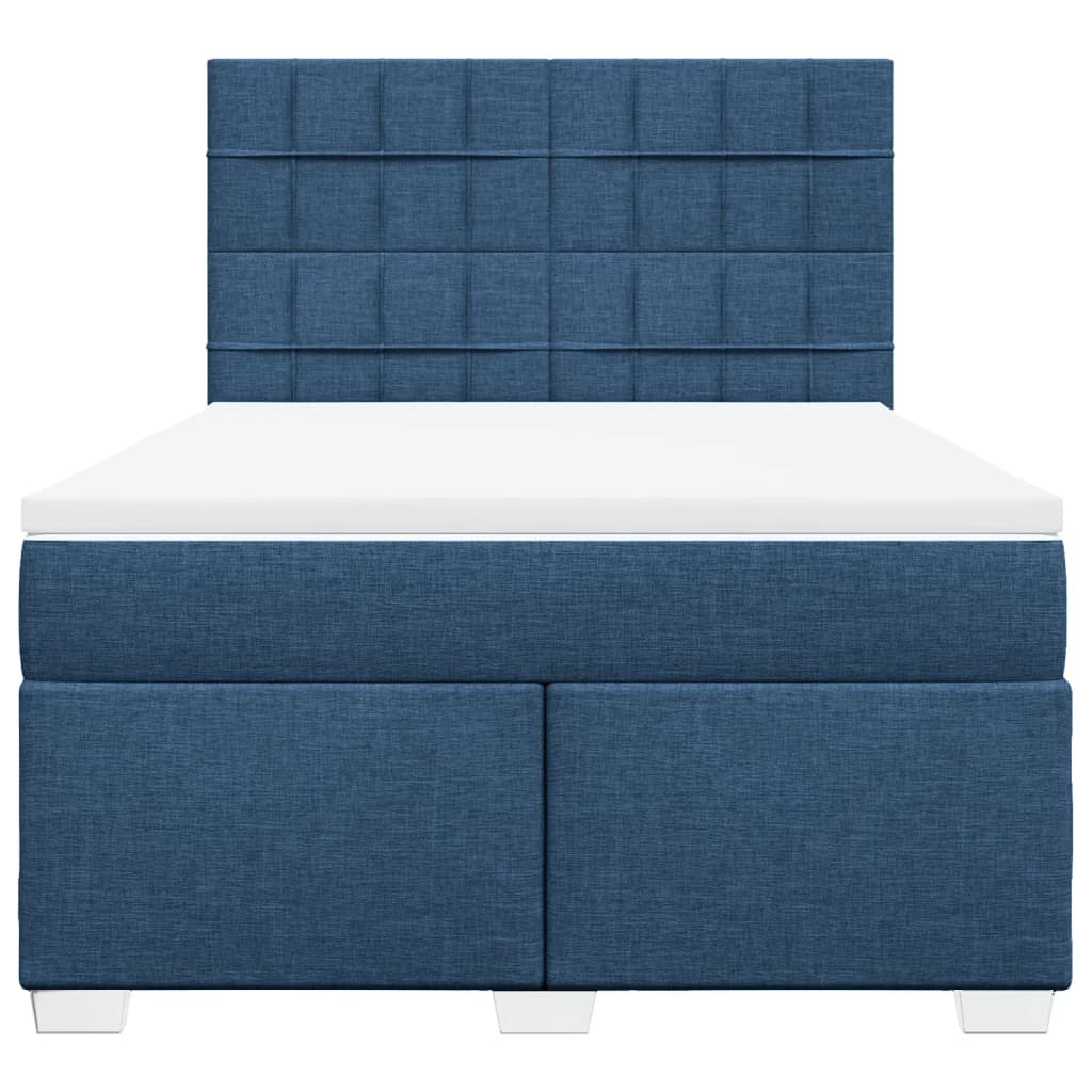 Sommier à lattes de lit avec matelas Bleu 160x200 cm Tissu - XIOS