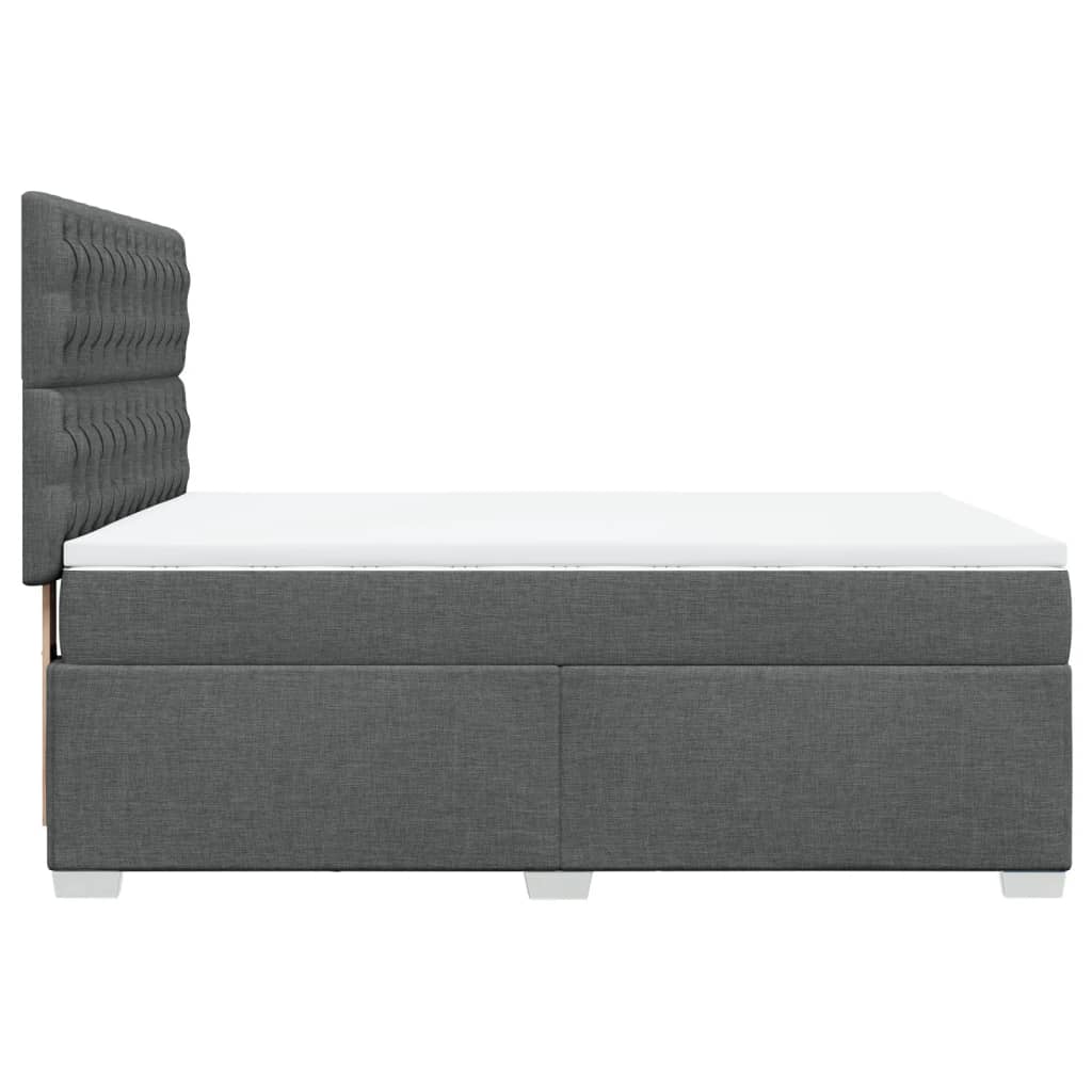 Sommier à lattes de lit avec matelas Gris foncé 160x200cm Tissu - XIOS