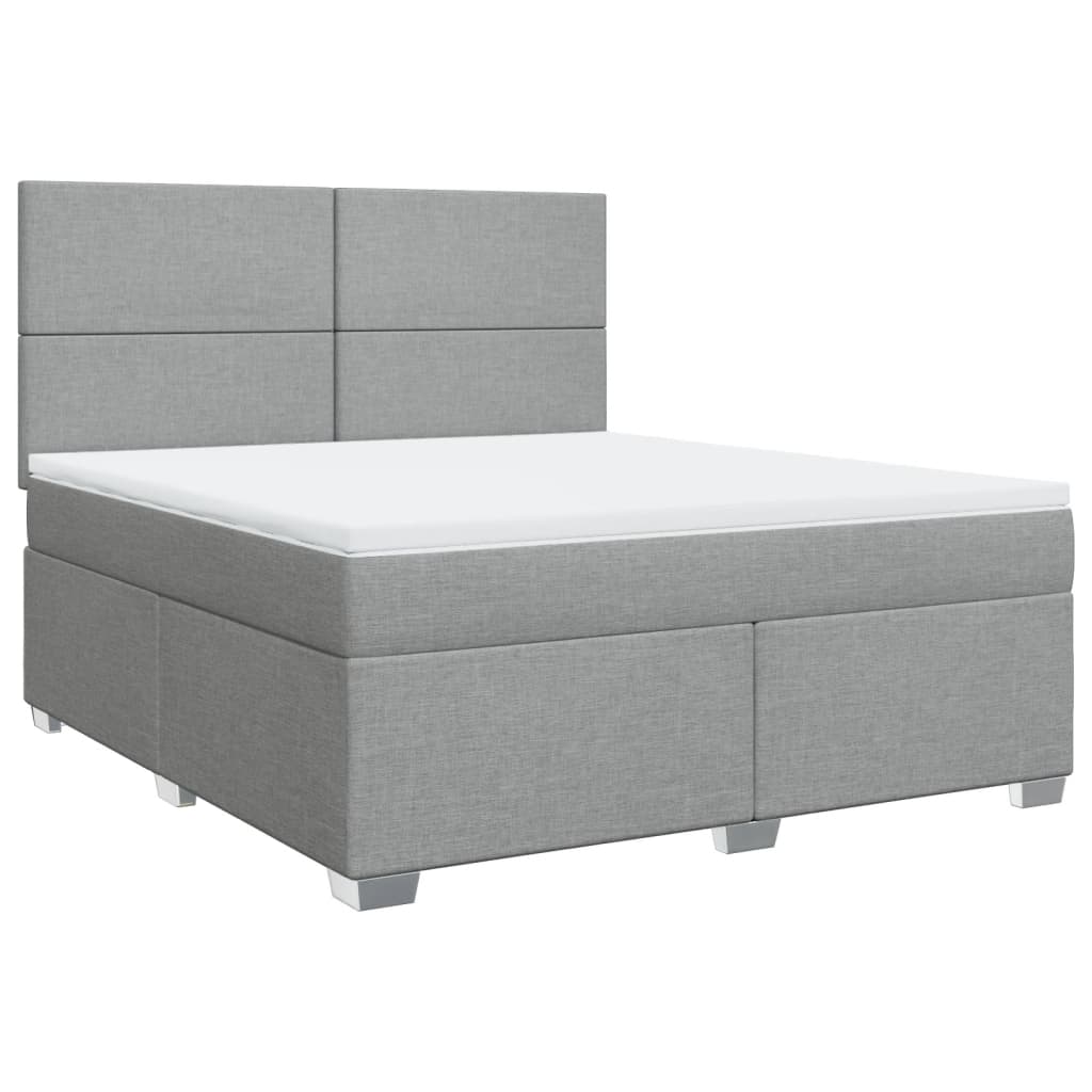 Sommier à lattes de lit avec matelas Gris clair 180x200cm Tissu - XIOS