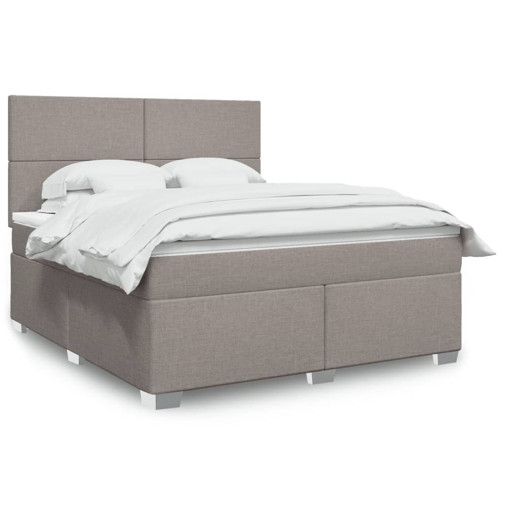 Sommier à lattes de lit avec matelas Taupe 180x200 cm Tissu - XIOS