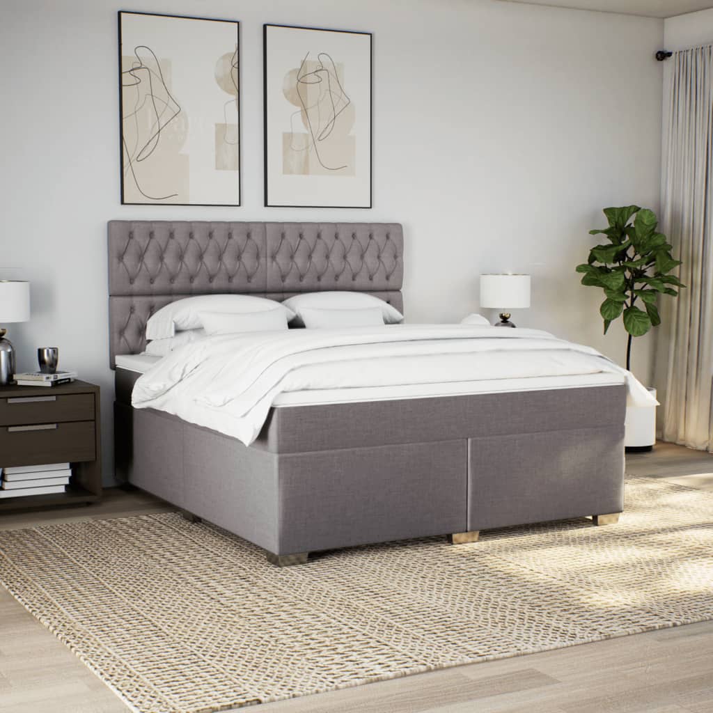 Sommier à lattes de lit avec matelas Taupe 180x200 cm Tissu - XIOS