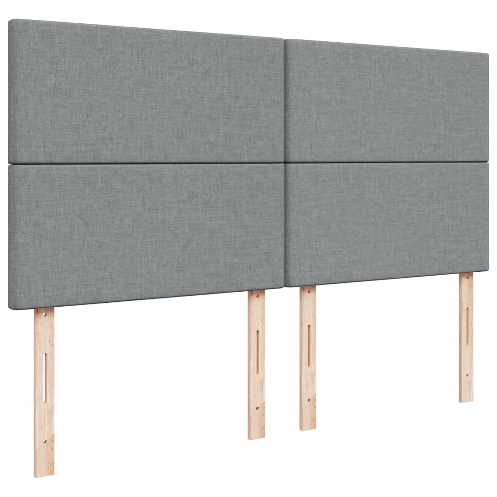 Sommier à lattes de lit avec matelas Gris clair 200x200cm Tissu - XIOS