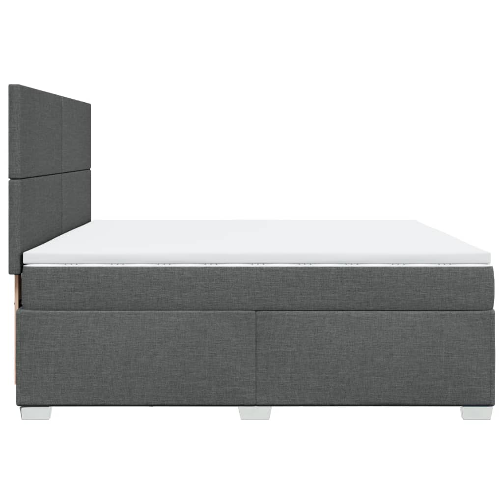 Sommier à lattes de lit avec matelas Gris foncé 200x200cm Tissu - XIOS